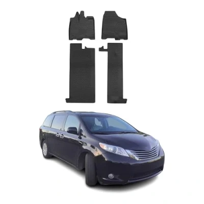 Abbildung von OMAC Gummimatten Fußmatten kompatibel mit Toyota Sienna 2011 2018 TPE Automatten Schwarz 4X