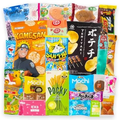 Abbildung von getDigital Oyatsu Japan Box Ausgewählter Mix mit 25 Snacks Japanische Süßigkeiten, Chips, Mochi, Cracker, Schokolade, Sweets, inklusive Broschüre Geschenkset Candy aus aller Welt