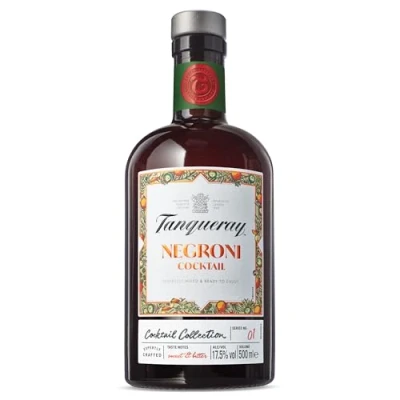 Abbildung von Tanqueray London Dry Gin Negroni Cocktail Drink, 17,5% vol, 50 cl / 500ml Flasche