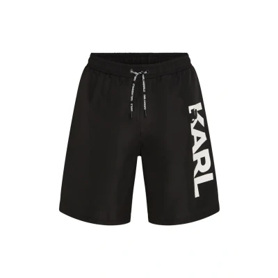 Abbildung von Karl Lagerfeld B.V Men&#039;s Lagerfeld, Logo Long Boardshorts, Black, Schwarz, 50