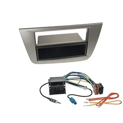 Abbildung von 1 Din Radio Einbauset Blende Radioanschlusskabel Antennenadapter für Seat Altea 5P/5PN ab 2004 anthrazit