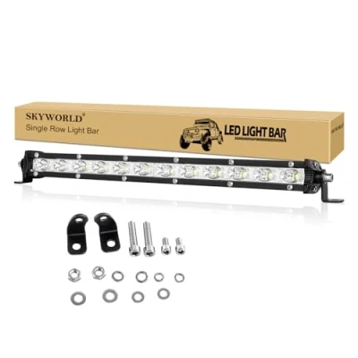 Abbildung von SKYWORLD 13 Zoll 33CM 60W Led Arbeitsscheinwerfer Bar 12V 24V Zusatzscheinwerfer Auto Scheinwerfer Wasserdicht Strahler für 4x4 Offroad SUV UTV ATV Traktor Rückfahrscheinwerfer