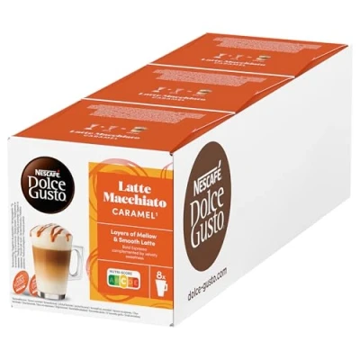 Abbildung von NESCAFÉ DOLCE GUSTO Latte Macchiato Caramel Kaffeekapseln 3er Pack (3 x 8 Portionen)