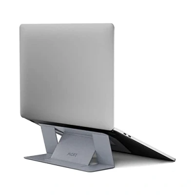 Abbildung von MOFT Laptop Ständer, Faltbarer Laptopständer Notebook Ständer mit 2 einstellbaren Winkeln, Haltung Verbessern, Kompatibel MacBook Air, Pro 11&#039;&#039; 16&#039;&#039;, Selbstklebender Silber