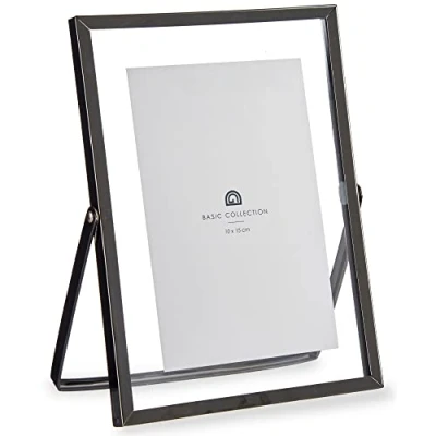 Abbildung von Arte Regal Bilderrahmen mit doppeltem Glas, Metall, Schwarz, 10 x 15 cm