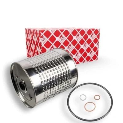 Abbildung von FEBI BILSTEIN 170928 Ölfilter mit Dichtring Filtereinsatz MERCEDES BENZ: Heckflosse, T2/L Kasten / Kombi, LP
