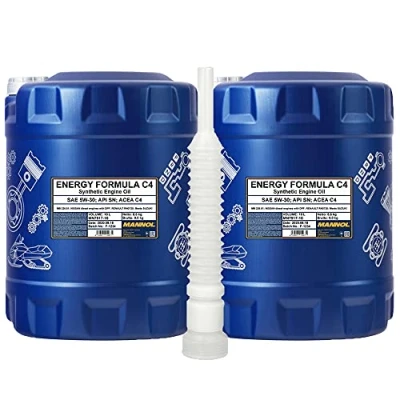 Abbildung von 2 x 10 Liter, MANNOL 7917 Energy Formula C4 5W 30 RN 0720 Motoröl + Ausgießer