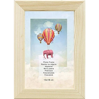 Abbildung von Bilderrahmen Set 2 Stück 13x18 cm Farbe Natur aus Holz, mit Acrylglas zum vertikalen oder horizontalen Aufhängen/Aufstellen, für Fotos, Poster, Puzzles