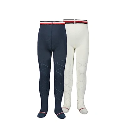 Abbildung von Tommy Hilfiger KIDS Unisex 2 PACK Strumpfhose navy/offwhite für Kinder, Größe: 110/116, Navy/off white