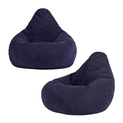 Abbildung von icon Dalton Sitzsack Kinder, Dunkelblau, 2er Pack, Flauschiger Cord Stoff, mit Füllung, Bequemer Kinder Gaming Sessel, Kuschelsessel, Lese Schlafzimmer, Kinderzimmer, Spielzimmer