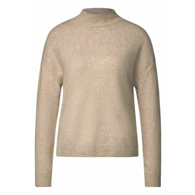 Abbildung von Street One MIT Stehkragen Strickpullover, Damen, Größe: 42, Beige