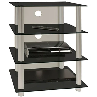 Abbildung von VCM TV Rack Hifi Möbel Alu Glas Phono Mediaregal Blados