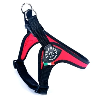Abbildung von Tre Ponti Geschirr Easy Fit Classic with adj. Belly mit schwarzen Rand rot 47 53 cm bis ca. 9 kg