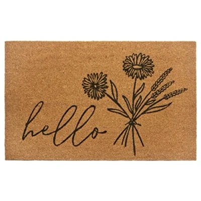 Abbildung von Fußmatte Hello &amp; Flowers, HANSE Home, rechteckig, Höhe: 15 mm, Kokos, Schmutzfangmatte, Outdoor, Rutschfest, Innen, Kokosmatte, Flur