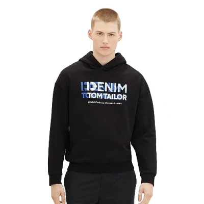 Abbildung von TOM Tailor Denim MIT LOGO Kapuzenpullover, Herren, Größe: Small, Black
