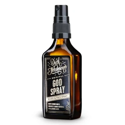 Abbildung von Dick Johnson God Spray 50ml Feuchtigkeit spendendes Gesichts und Bartpflegespray mit Kornblume Hyaluronsäure Schnelle Anwendung