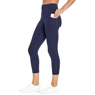 Abbildung von Bally Total Fitness Damen High Rise Pocket Mid Calf Legging, Damen, Caprihose, kohleschwarz meliert, Medium
