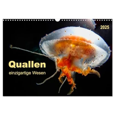 Abbildung von Quallen einzigartige Wesen (Wandkalender 2025 DIN A3 quer), CALVENDO Monatskalender