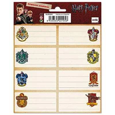 Abbildung von ERIK Aufkleber Etiketten Harry Potter Selbstklebend zum Beschriften, wappen, 16 x 20 cm, ELE0213