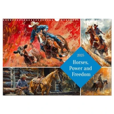 Abbildung von Horses, Power and Freedom (Wandkalender 2025 DIN A3 quer), CALVENDO Monatskalender