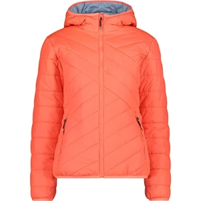 Abbildung von CMP Damenjacke aus recyceltem Polyester mit fester Kapuze, Rotes Fluo, D34
