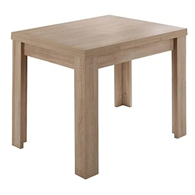 Abbildung von 0560_80x80 MONZI Eiche Sägerau Sonoma Nb. Tisch Esstisch Auszugstisch Küchentisch Funktionstisch ausziehbar 80 x cm