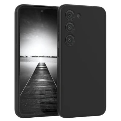 Abbildung von EAZY Case Silikonhülle für Samsung Galaxy S23 Hülle Silikon Schwarz stoßfeste Handyhülle Schutzhülle mit Kameraschutz Dünn Premium Schutz Cover TPU Phone Bumper in Matt