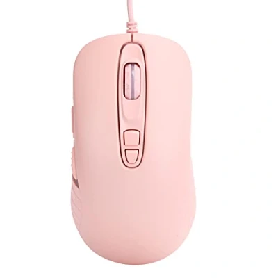 Abbildung von Ergonomische Kabelgebundene Maus, USB Desktop 6 Fach DPI einstellbar (200 10000), 7 Tasten, Plug and Play Gaming Maus für Laptop Computer PC Tablet(Rosa)