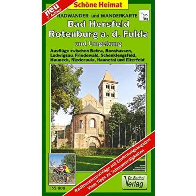 Abbildung von Radwander und Wanderkarte Bad Hersfeld, Rotenburg a. d. Fulda Umgebung: Ausflüge zwischen Bebra, Ronshausen, Ludwigsau, Friedewald, ... Eiterfeld. Maßstab 1:35000 (Schöne Heimat)
