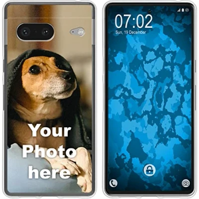 Abbildung von PhoneNatic Case kompatibel mit Google Pixel 7 Personalisierte Handyhülle Clear zum selbst gestalten eigenem Foto