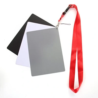 Abbildung von FOTGA 3in1 Digitale 18% Graukarte (Grau/Weiss/Schwarz) Weissabgleich Farbbalance Grosse Karte mit Handschlaufe Fuer Fotografie