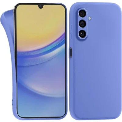Abbildung von MyGadget Hülle für Samsung Galaxy A34 5G robuste Silikon Schutzhülle TPU Case Slim Silikonhülle Back Cover Kratzfest Handyhülle Matt Blau