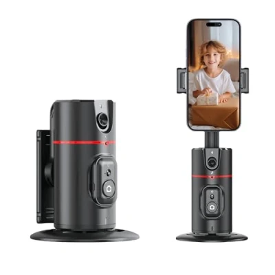 Abbildung von Auto Face Tracking Stativ, 360 Drehung Verfolgung Tripod, Gestensteuerung, Smart Automatisch Gimbal Stabilisator für Videoaufnahme, Live Streaming, Vlog, Keine App