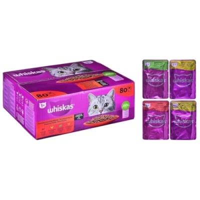 Abbildung von WHISKAS mix Beutel in Sauce für Katzen 80x85g