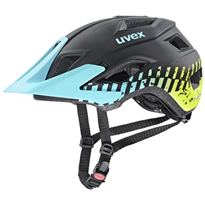 Abbildung von uvex access leichter MTB Helm für Damen und Herren individuelle Größenanpassung optimierte Belüftung black aqua lime matt 52 57 cm