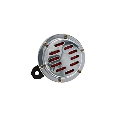 Abbildung von Hupe 12V für Motorrad Chopper Roller Quad ATV Chrom mit rotem Kern 100 mm