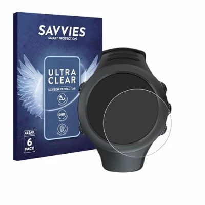 Abbildung von Savvies 6 Stück Schutzfolie für Suunto Ambit3 Sport Black/Vertical Displayschutz Folie Ultra Transparent