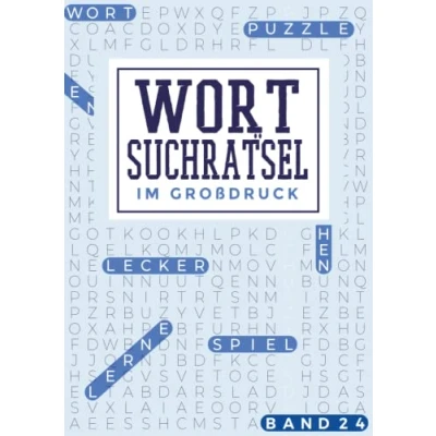 Abbildung von Wortsuchrätsel im Großdruck Band 24: Rätselbuch in großer Schrift Gedächtnistraining für Erwachsene, Rentner und Senioren Größe ca. DIN A4 Rätsel Aussehen