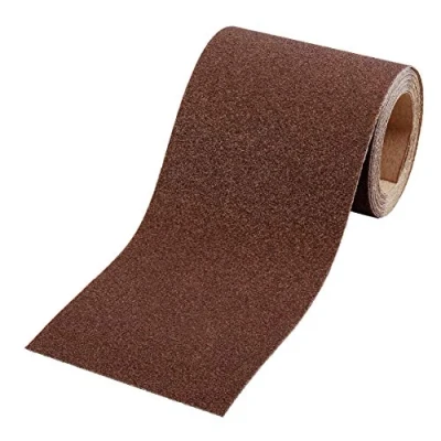 Abbildung von kwb Schleifrolle 5 m x 93 mm aus Korund mit Körnung 60, hochwertiger Kunstharz Verleimung und verstärktem Papierträger für den groben Schliff von Holz Metall