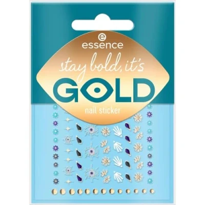 Abbildung von essence stay bold, it&#039;s GOLD nail sticker, Nagelsticker, Gold, abdeckend, Expressergebnis, Einfach zu entfernen, Nanopartikel frei, 1er Pack (88pcs)