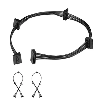 Abbildung von J&amp;D (2 Pack 15 Pin SATA auf 4 Power Splitter Verlängerungskabel, Buchse Stecker, 50,8 cm (20 Zoll)