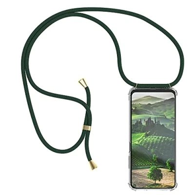 Abbildung von EAZY CASE Handykette kompatibel mit Xiaomi Redmi Note 10 / 10S Handyhülle Umhängeband, Handykordel Schutzhülle, Hülle, Hülle Band, Stylische Kette für Smartphone, Grün