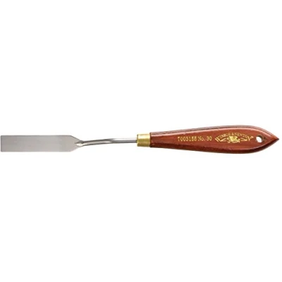 Abbildung von Winsor &amp; Newton 7003155 Malmesser für Acrylfarben Ölfarben mit elastischer Klinge und ergonomischen Naturholzgriff in Profiqualität Nr. 30
