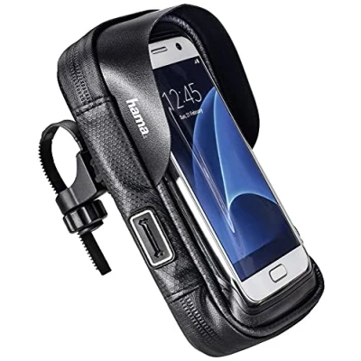 Abbildung von Hama 210574 Multi Haltetasche Fahrrad Passend Fuer (Handy): Universal Breite (max.): 80mm, Schwarz