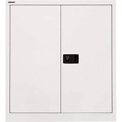 Abbildung von BISLEY Flügeltürenschrank Universal, 1 Fachboden, 2 OH, Metall, 696 Verkehrsweiß, 40 x 91.4 100 cm