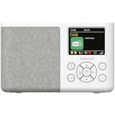 Abbildung von Kenwood CR M33DAB W Tragbares DAB+ Radio mit Bluetooth, integriertem Li Ion Akku &amp; 6,1cm Farbdisplay, USB C Ladeanschluss, Kopfhörer Ausgang (Stereo), Weiß
