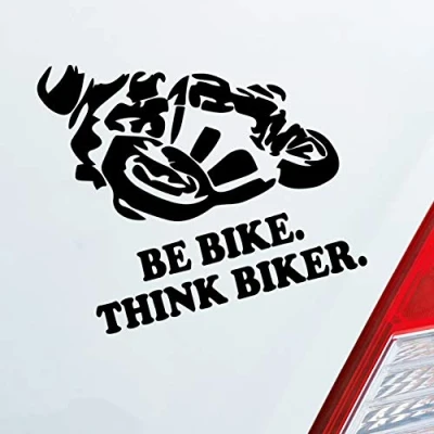 Abbildung von Hellweg Druckerei Motorrad Be Bike. Think Biker. Moped Bike Mopped Auto Aufkleber Sticker Heckscheibenaufkleber