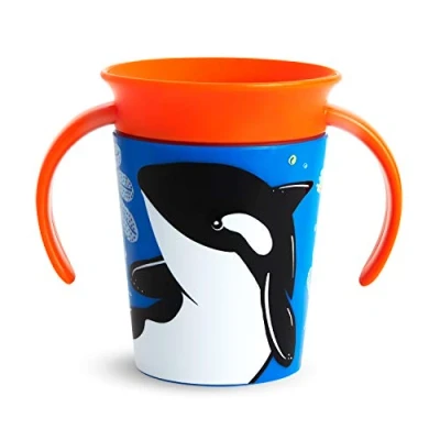 Abbildung von Munchkin Miracle 360 WildLove Trinklernbecher mit Griffen, 177 ml, Orca, 1er Pack