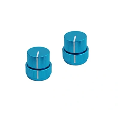 Abbildung von Guyker Guitar Aluminum Dual Concentric Control Knobs Dome Volume Tone Stacked Knob Replacement for Electric or Bass (blue, 2 piece)