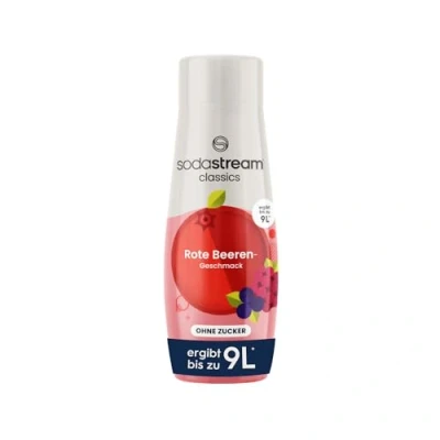 Abbildung von SodaStream Sirup Rote Beeren ohne Zucker, 1x Flasche ergibt 9 Liter Fertiggetränk, Sekundenschnell zubereitet und immer frisch, 440 ml